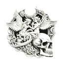 heaven vs hell tattoo design idea