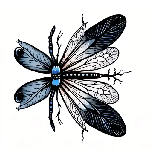 Colorful Dragonfly tattoo design idea