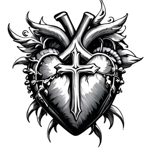 chrome heart style anhk cross tattoo tattoo design idea