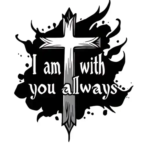 "I am with you always " Jesus Cross tattoo tattoo design idea