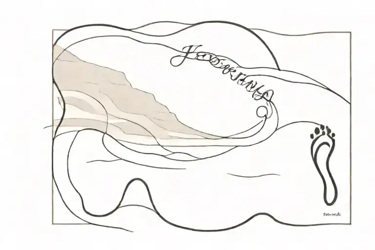 footprints in the sand poem written in elegant tattoo design idea