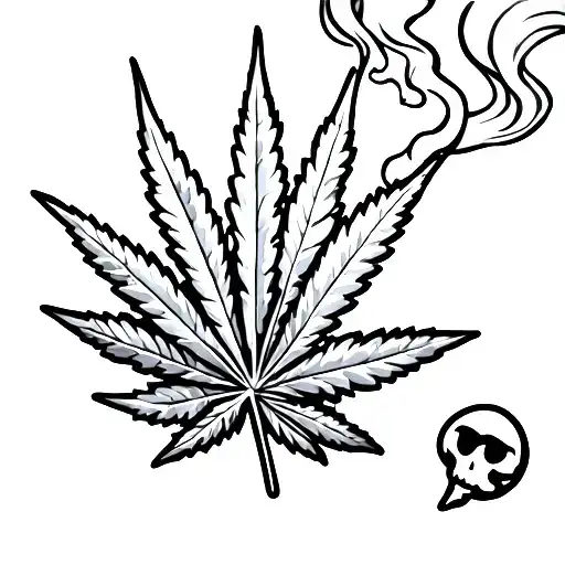 cartoon characters smoking weed leaf tattoo design idea