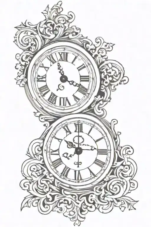 renaissance  and time tattoo design idea