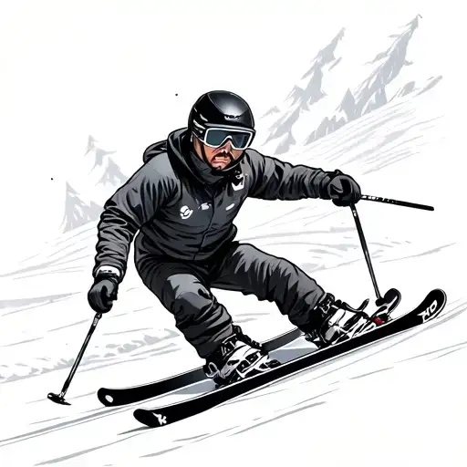 ski tattoo design idea