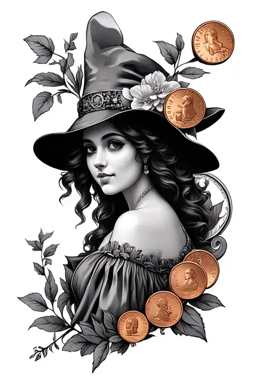 lucky penny design tattoo design idea