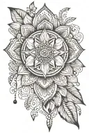 dainty bohemian tattoo design idea