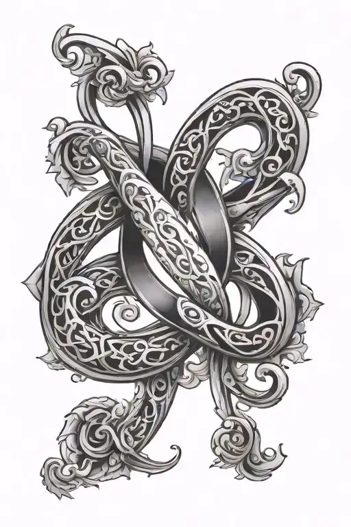 infinity symbol and 224 tattoo design idea