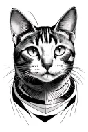 cat cut crayon writing tattoo design idea