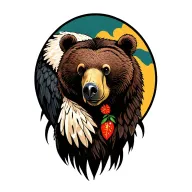 Condor and Brown Bear with Swedish and Chile nature tattoo design idea