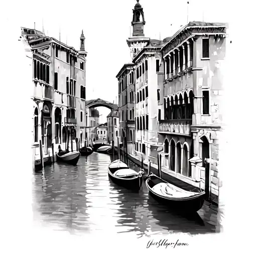 Venice Rome and Sorrento sleeve tattoo design idea