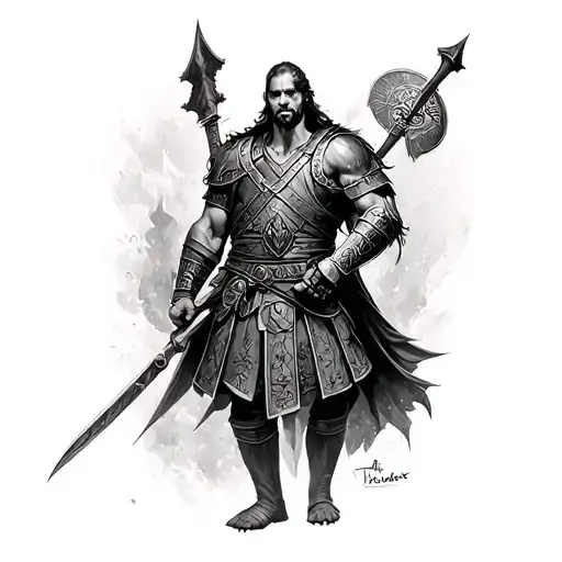 Germanic Warrior tattoo design idea