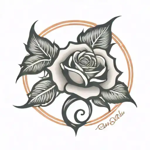 rose tribal logo transformed tattoo design idea