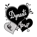 "Dynasti & April" name tattoo design hearts tattoo design idea