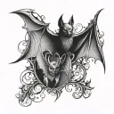 gothic bats tattoo design idea
