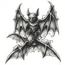 gothic bats tattoo design idea