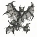 gothic bats tattoo design idea