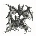 gothic bats tattoo design idea