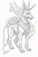 scary anubis  tattoo design idea
