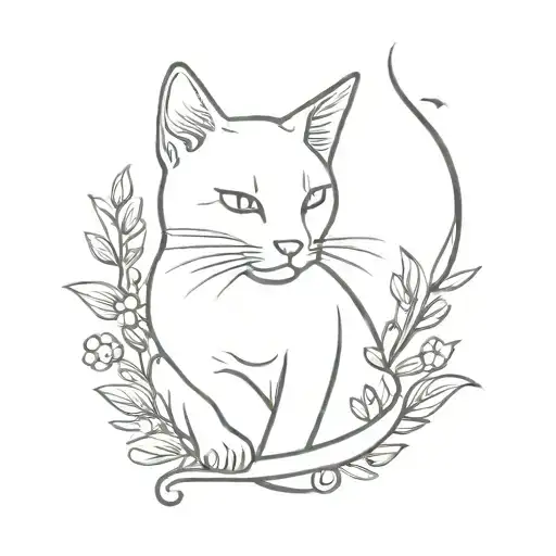 In memory of the deceased cat tattoo design idea
