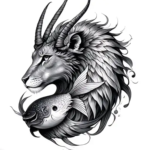 Pisces ♓️ Leo, Capricorn collaboration tattoo design idea