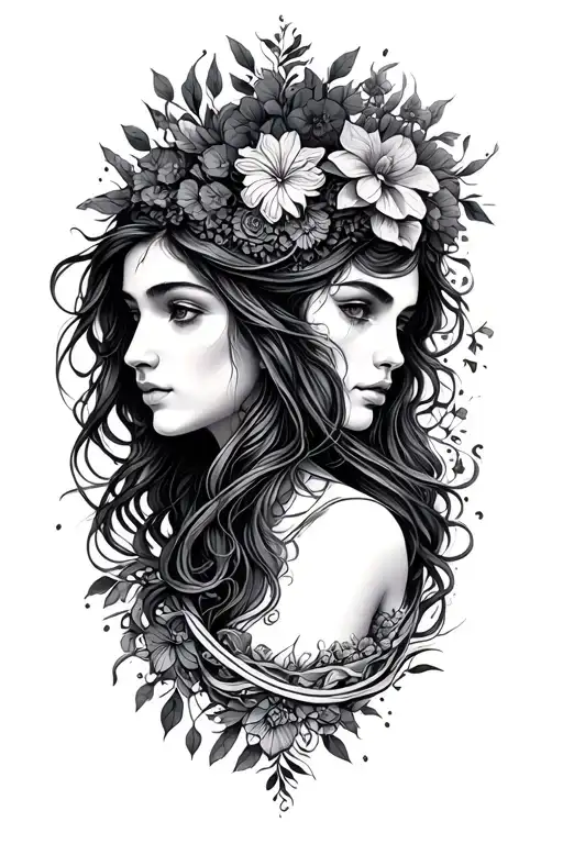 Virgo And Gemini tattoo design idea