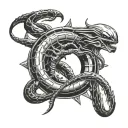 xenomorph ouroboros tattoo design idea