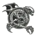 xenomorph ouroboros tattoo design idea