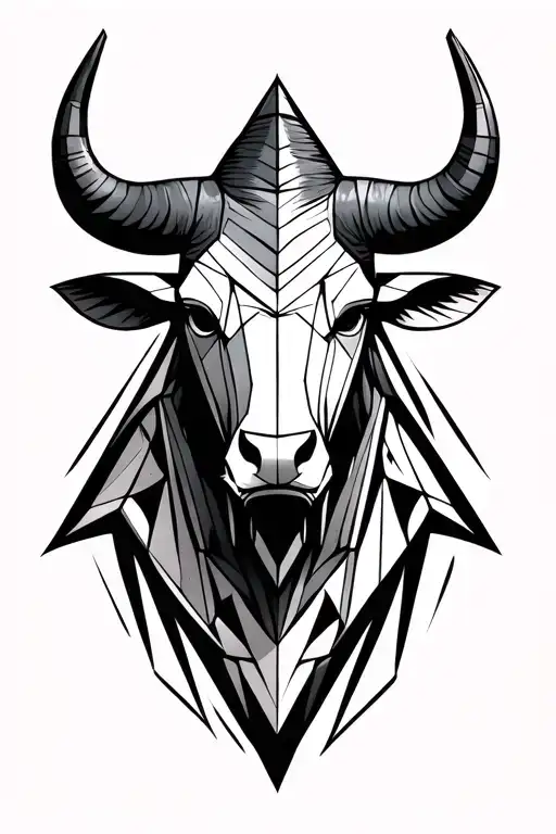 symbolic minotaur head tattoo design idea