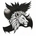 lion head with wings tattoo design idea