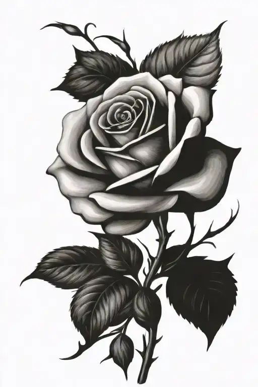 Rose tattoo from shoulder to before collar bone. black and white tattoo that symbolizes strength, courage, hope   tattoo design idea