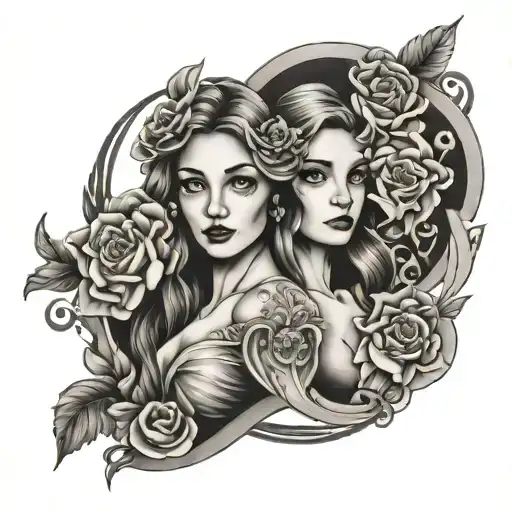 3 sisters tattoo design idea