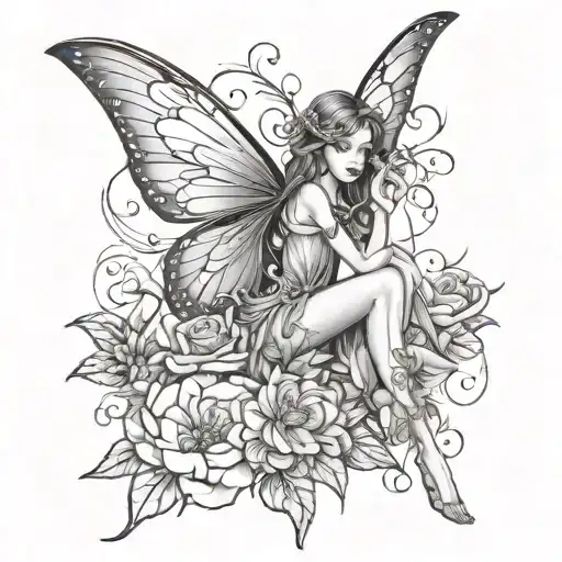 fine line fairy tattoo ideas tattoo design idea
