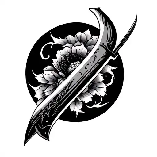 japanese knife tattoo design idea