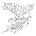 eagle and baby eagle tattoo design idea