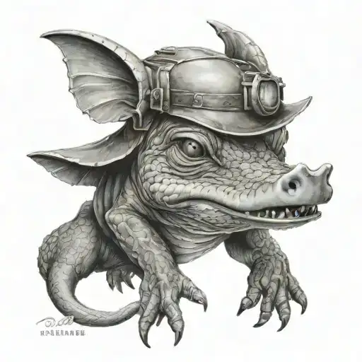 devil and platypus tattoo design idea