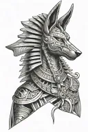 Anubis and Ra, Egypt,Exodia from Yugioh themed collar tattoo design idea