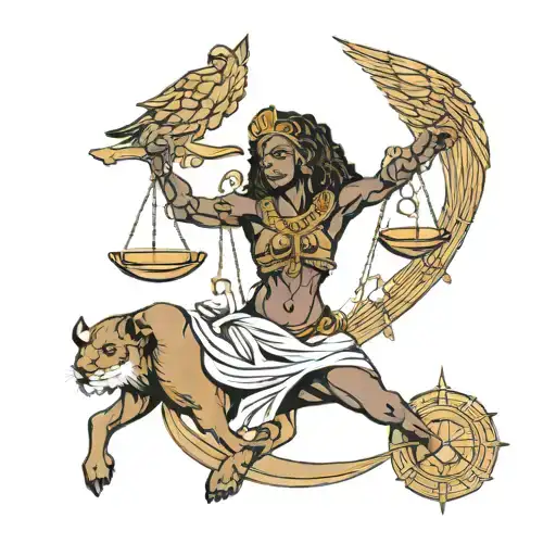african culture Greek mythology libra tattoo design idea