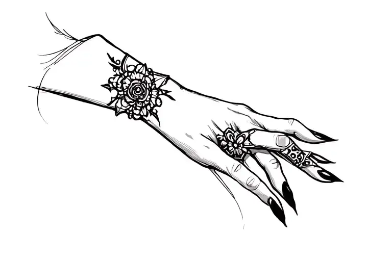 gothic witchy micro tattoos for hand and fingers tattoo design idea