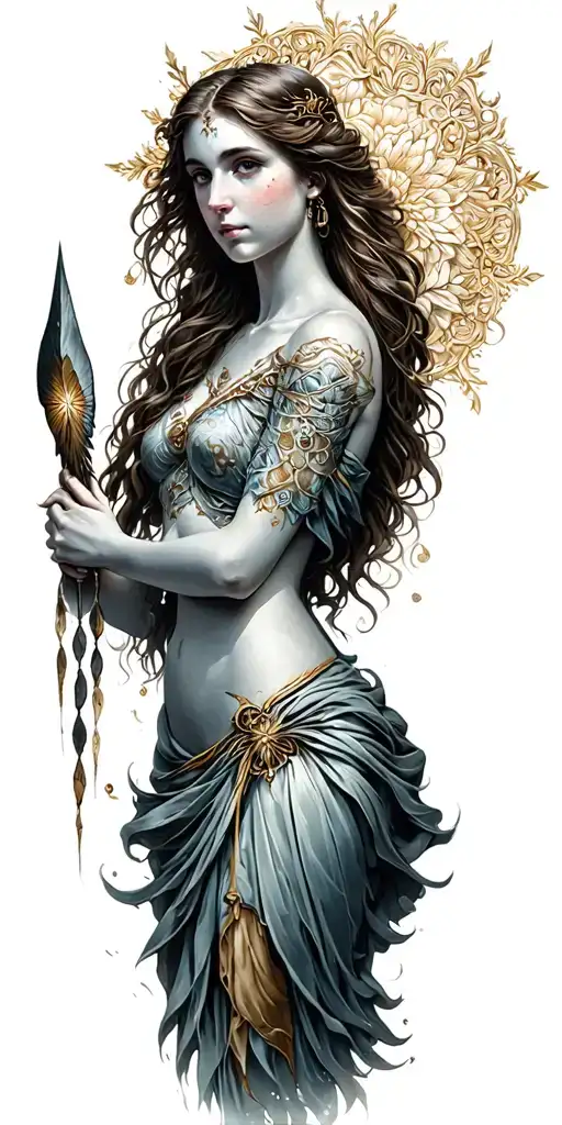 goddess Artemis tattoo design idea