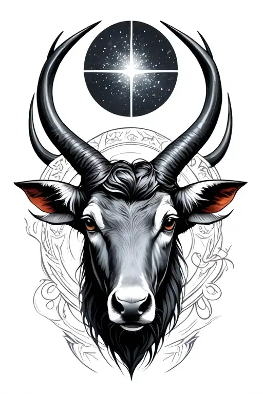 Taurus and Sagittarius zodiac sign tattoo design idea