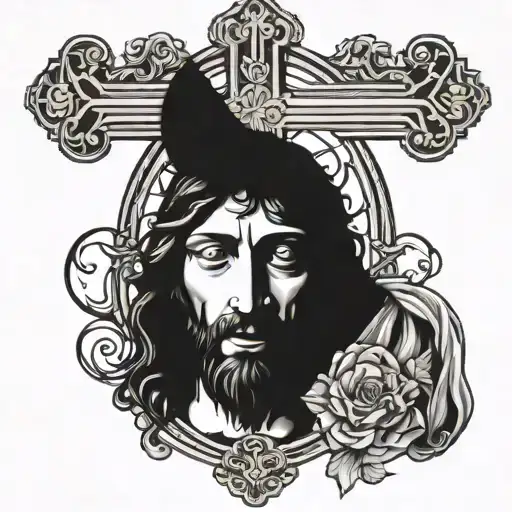 Jesus And Cross made tattoo design idea