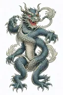 Dragon wrapped temple tattoo design idea