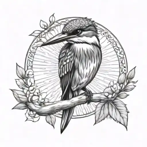 kingfisher tattoo design idea