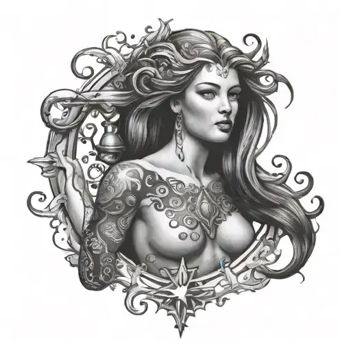 Aquarius zodiac sign. They are known for their independence, originality and eccentric personality tattoo design idea