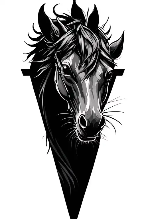 I want to create a tattoo image with the Chinese zodiac signs Horse, Rat and Dragon in graffiti style in triangular effe tattoo design idea