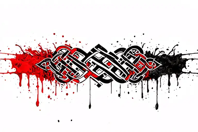 Celtic knotwork intertwined tattoo design idea