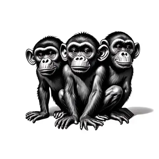 3 Wise Monkeys tattoo design idea
