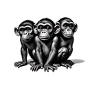 3 Wise Monkeys tattoo design idea