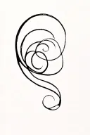 Fluid swirly curvy line with a small thin cheetah going down side tattoo design idea