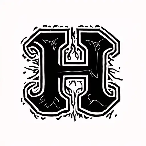 cattle brand using a capital B and a capital H placed with the B inverted so the back is against the leg of the H tattoo design idea
